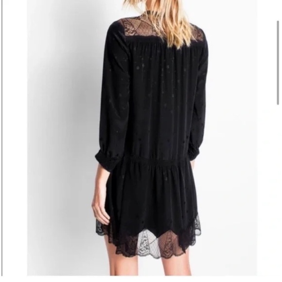 Zadig & Voltaire 100% Silk Riche Jac Deluxe Black Star Pattern Dress Womens M - Picture 2 of 16